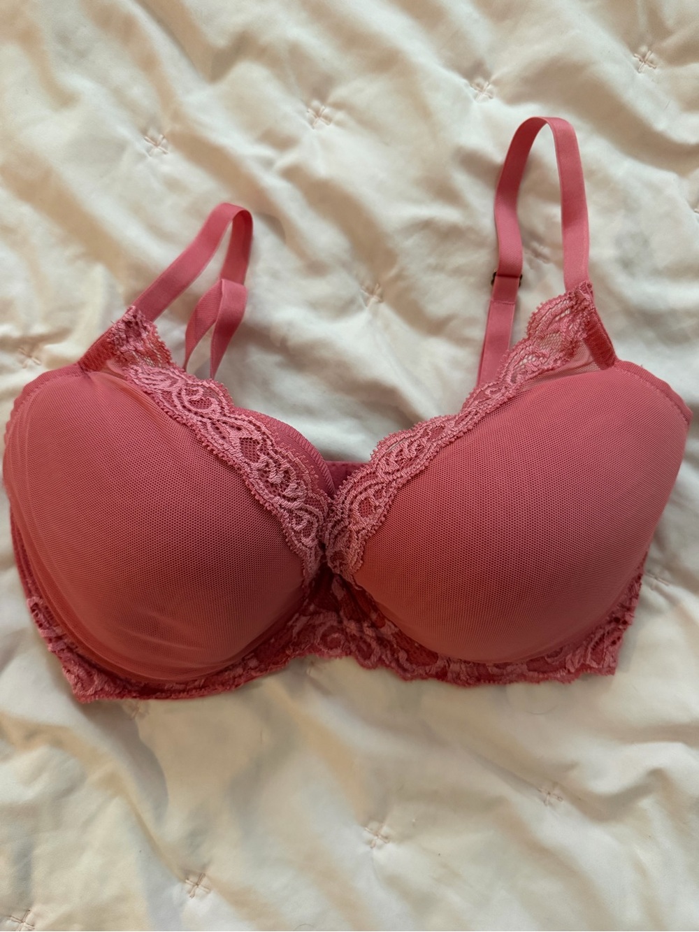 Natori Pink Lace-Trim T-Shirt Bra